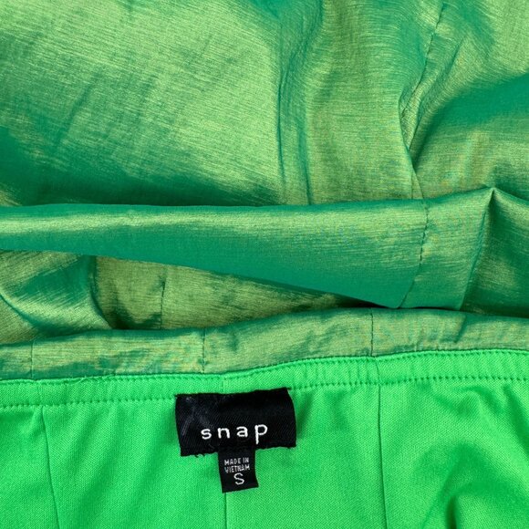 Y2K Fairycore Opalescent Green Floral Sheer Sash Tiered Bubble Skirt - Picture 6 of 7